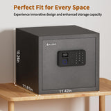 Billconch Smart Gun Safe for Multiple Pistols - Automatic Lock Safe Box with LCD Display/Voice Guide, Quick Access Unlock with Fingerprint/Keypad/Key/App, Biometric Handgun Safe for Money Valuables BILLCONCH