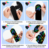 GOMANCHE 40 Sets Scratch Art for Kids, 4 Styles Magic Rainbow Bookmarks Craft Kit, Scratch Paper Art Sets for Students Party Bag Fillers GOMANCHE