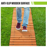 Tatuo 8 FT Wooden Garden Pathway Roll Out Straight Walkway Outdoor Path Wood Flooring Boardwalk Pavers for Garden Backyard Patio Beach Outdoor Wedding Party, 8' L x 17" W(1 Pack) Tatuo