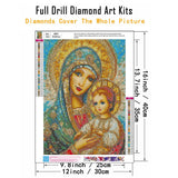CHWGLFGG 5D Diamond Art Kits for Adults Beginners, 3 Pack Virgin Mary Diamond Painting Kits, DIY Full Round Drill Paint by Diamonds Dot Gem Art for Adults, Home Wall Decor 12x 16 Inch CHWGLFGG