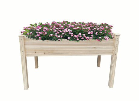 BTExpert 4ft Wooden Raised Garden Bed with Legs, 48x24x30in Elevated Planter Box Stand for Vegetable Flower Backyard, Patio, Balcony Large Wood Raised Beds Liner Outdoor - 30 in Height BTEXPERT