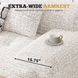 122" Modern L Shaped Modular Sectional Sofa, Boneless Couches for Living Room with Ottoman,4 Seater Convertible Chenille Cloud Couch Sofa Set, No Assembly Required, Beige 1 PCS Luxanimarion