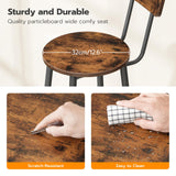 HOOBRO Bar Stools,Set of 2 Bar Stools with Footrest and Back,25.2" Bar Chairs for Kitchen Island, Dining Room,Counter Height Bar Stools, Easy to HOOBRO