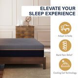 EGOHOME 12 Inch King Mattress, Copper Gel Cooling Memory Foam Mattress for Back Pain Relief,Therapeutic Double Mattress Bed in a Box, Made in USA, CertiPUR-US Certified, 76x80x12 Black MLILY