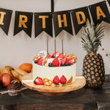 12" Acacia Wood Revolving Cake Stand, Rotating Cake Turntable, Wooden Rotating Display Stand for Cake, Cupcake Decorating Supplies GOVOKOI
