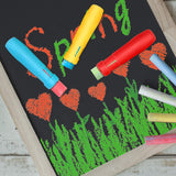 Windspeed Sidewalk Chalk Holder - 10 Pcs Railroad and Jumbo 1 Inch Plastic Holders for Kids, Teachers, Students, School, Office and Artists Windspeed