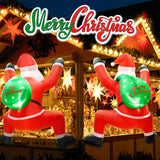 6FT Christmas Inflatable Decorations Hanging Santa Built-in Bright LEDs, Climbing Santa Claus with Gift Bag Christmas Roof Blow Up Yard Inflatables Decoration for Window Wall Outdoor Xmas New Year zukakii