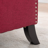 Bellemave Wingback Recliner Chair, Traditional with Modern Elements, Red, Wood, Manual Pushback, Living Room, Office, Bedroom Bellemave