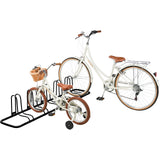 Retrospec Stash Rack 2, 4 & 5 Bike Floor Stand Bicycle Storage Organizer for Mountain Bike, Road Bike, Weather Resistant Fine Powder Steel Coating Fits Wheels up to 3", Black, 5 Bike Retrospec