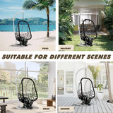 Hammock Stand Only Hammock Chair Stand Only Hanging Chair Stand Only Swing Stand Frame Outdoor Indoor Egg Chair Stand Only C Stand for Hanging Chair Swing Porch Heavy Duty (White) ARTBUSKE
