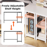 JOISCOPE Home Office Desk with Double Reversible Side Shelves and Headphone Hooks, Computer Desk for Working, Gaming, Studying, 60 inches, White JOISCOPE