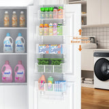 VyGrow Over The Door Organizer, Metal Door Organizer Hanging with 5 Adjustable Baskets and Coat Hook, Behind The Door Storage for Bedroom Closet Bathroom Pantry Cabinet Kitchen, White VyGrow