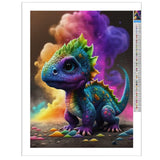 CoHraeu Diamond Painting Kits Cute Dinosaur Baby, Beautiful Diamond Painting Picture Round Drill and Full Drill Diamond Art Kits for Adult Home Wall Decoration 8x12 inch CoHraeu