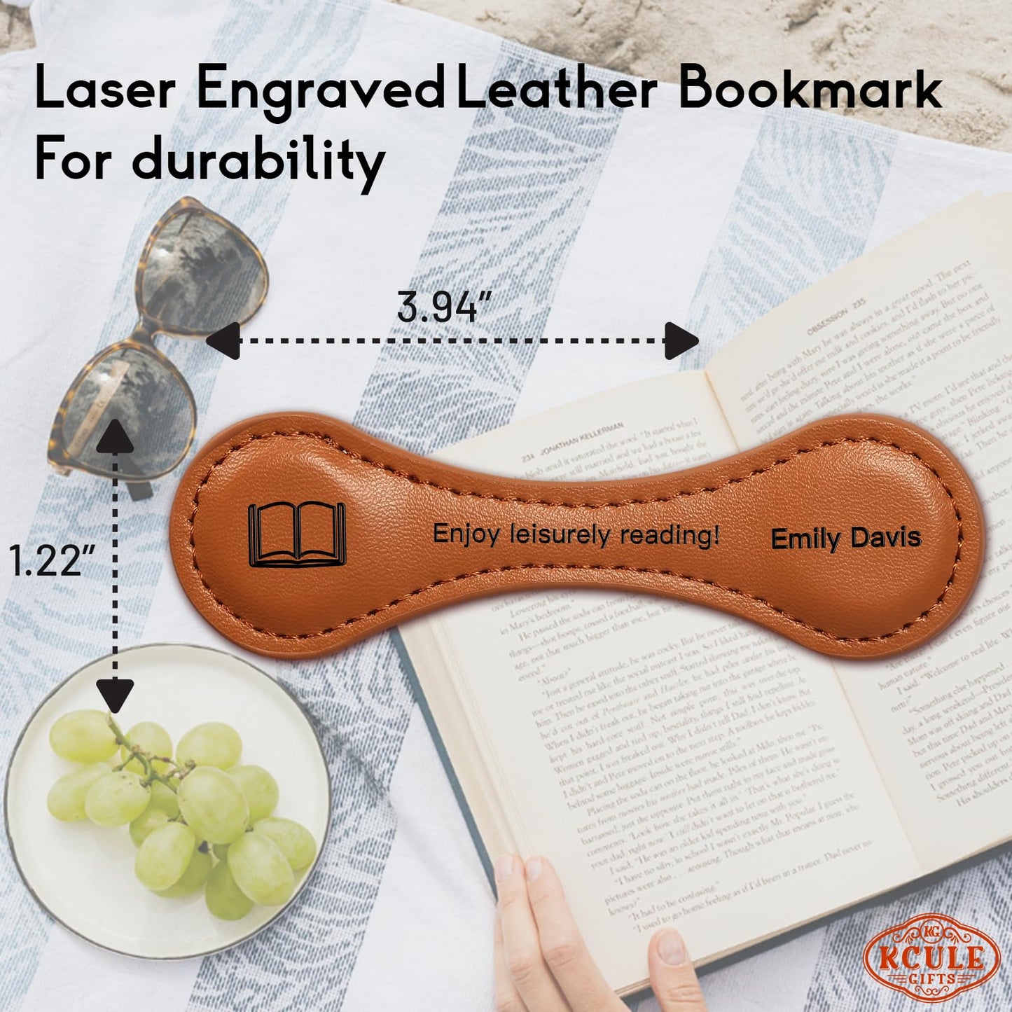 Unique Personalized Magnetic Leather Bookmarks 1 Pack: Custom Engraved, Motivational Text, and Retro Charm - A Thoughtful Gift for Book Lovers, Readers, Kids, and Students