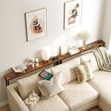 HOOBRO 47.2" Skinny Console Table with Power Outlets and USB Ports, Table with Charging Station, Narrow Sofa Table, Behind Couch Table, for Entryway, Hallway, Foyer, Rustic Brown BF15XG01G1 HOOBRO