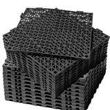 12” x 12” Drainage Interlocking Floor Tiles, 12 Pack Non-Slip Pool Deck Drain Tiles for Flooring, Soft PVC Splicing Modular Cushion Mats, Rubber Floor Tiles with Holes for Shower Basement Garage Shed EVANCENT