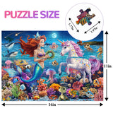 JOYZEXY 100 Piece Puzzles for Kids Ages 4-6-8, Mermaid and Unicorn Puzzles 100 Pieces for Kids, Underwater Scene Jigsaw Puzzle for Children Learning Educational Toys Gifts for Girls Boys JOYZEXY