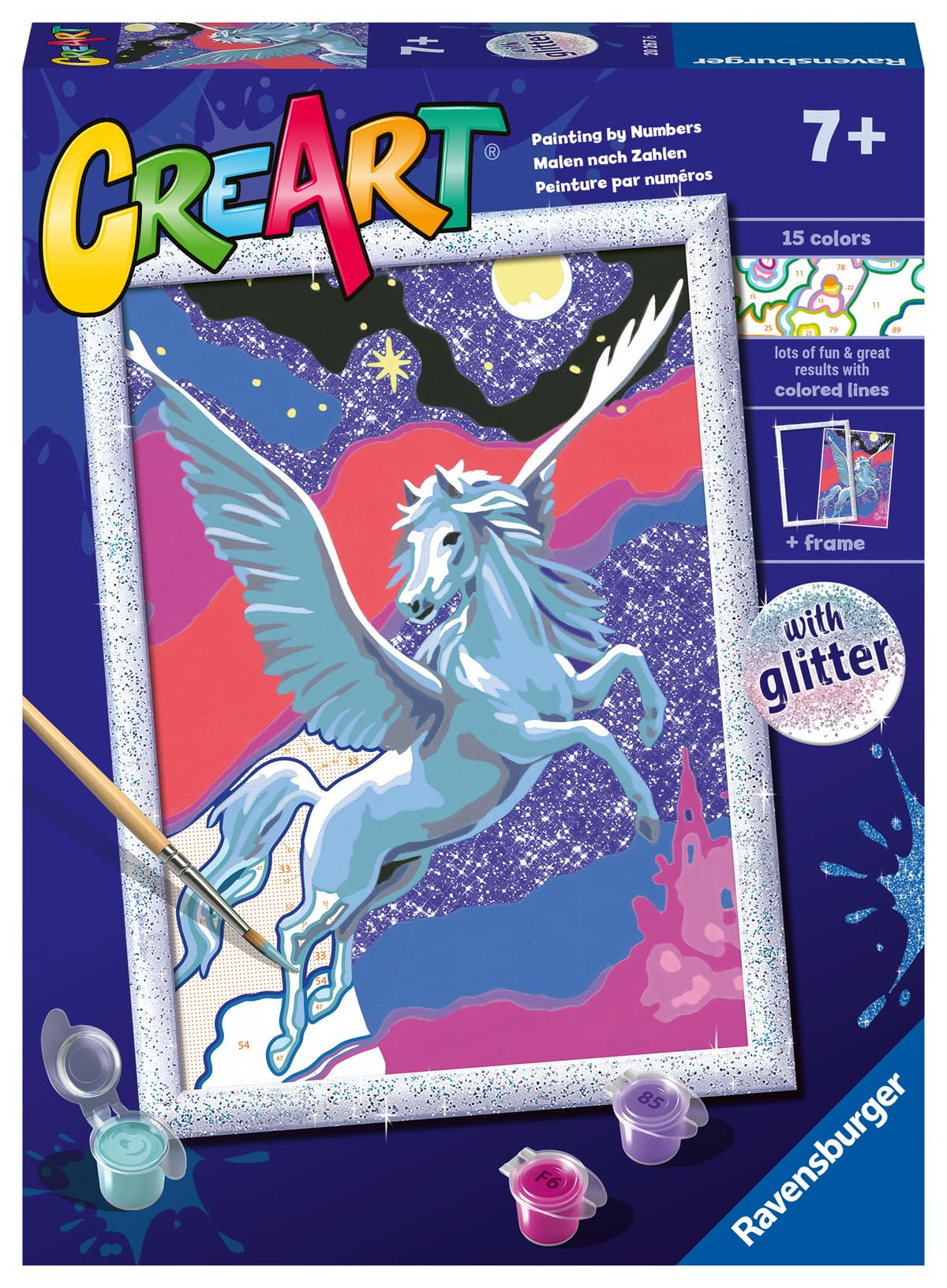 Ravensburger Powerful Pegasus Paint by Numbers Kit for Kids - 20267 - Painting Arts and Crafts for Ages 7 and Up Ravensburger