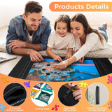 Jigsaw Puzzle Mat Roll Up - Portable Puzzles Saver Pad Up to 1500 Pieces, Full Accessories Puzzle Keeper with 4 Sorting Trays, Storage Bag, Easy Transport & Storage Puzzles Board Soekely