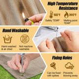 Fire Pit Mat - 37.8x39.4in Fireproof Blanket for Under Fire Pit, Compatible with Solo Stove, Heat Resistant Rug for Outside Indoor Wooden Deck Grass Lawn Protection - Brown PAMASE