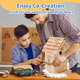 DIY Bird House Kits for Adults & Kids, Build Your Own Birdhouse Kit with Premium Cedar Logs, Birdhouse Kits for Adults to Build and Paint Pontuss