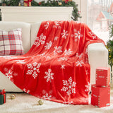 BEDELITE Christmas Throw Blanket– Cozy Holiday Blanket with Red Snowflake Design, Soft Lightweight Fleece Christmas Blanket for Couch & Bed, Festive Home Décor & Gift, 50"x60" BEDELITE