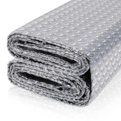 Reflective Bubble Insulation Sheet, Double Side Aluminum Foil Bubble Shield, Aluminum Foil Thermal Insulation Radiant Barrier for Windows, RV, Roof, Garage Door (47IN X 15FT)