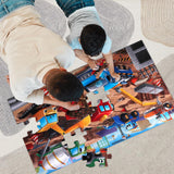 Jumbo Floor Puzzle for Kids,Construction Site Jigsaw Large Puzzles,48 Piece Construction Vehicle Puzzle for Toddler Ages 3-5,Children Learning Preschool Educational Toys,Gift for 4-8 Years Old IFLOVE
