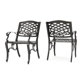 Christopher Knight Home Sarasota Outdoor Cast Aluminum Outdoor Chairs, 2-Pcs Set, Hammered Bronze Christopher Knight Home