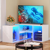 YITAHOME Deformable TV Stand, TV Stand 65/75/70/55 inch, Entertainment Center with Storage, Modern LED Television Stand, TV Console Cabinet for Living Room, White YITAHOME