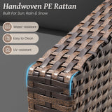 Amopatio Patio Furniture Set, Wicker Outdoor Sectional Sofa Sets, 7 Pieces Rattan Conversation Set with Storage Table, Swivel Chairs Include Waterproof, (Grey) Amopatio