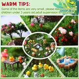 WinnerWhy 116 Pcs Fairy House Accessories Kit Miniature Garden Accessories Terrarium Decoration Mini Diorama Figurines Miniature Landscape Trees Simulated Succulents for DIY Garden Doll House Craft WinnerWhy