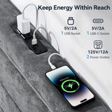 Queen Size Bed Frame with LED Lights and Charging Station, Chenille Upholstered Platform Queen Bed Frame with Headboard, No Box Spring Needed Bedframe, Noise Free, Easy Assembly, Gray Susalt