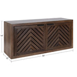 Kate and Laurel Mezzeta Decorative Coastal 2-Door Wall Cabinet, 30 x 10 x 14, Natural Wood, Decorative Modern Storage Cabinet with Doors Kate and Laurel