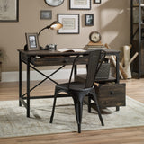 Sauder Steel River Desk, L: 47.48" x W: 23.47" x H: 29.53", Carbon Oak Finish Sauder