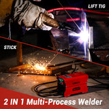 Mini Stick/Lift TIG Welder：DEKOPRO 135Amp 110V MMA Portable ARC Welding Machine Kit with Lift TIG Torch, IGBT Digital Display LCD, Hot Start, Arc Force, Anti-Stick DEKOPRO