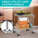 Besitu 4 Inch Caster Wheels, 1/2"-13 Inch Course Threaded Stem Caster Set of 4 with Side Brake, Heavy Duty TPR Swivel Caster Wheels for Dolly Cart, Wire Shelving Industrial Screw in Casters Besitu