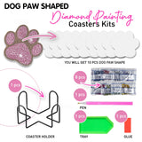 10 pcs Diamond Painting Coasters | Diamond Art Coasters | Dog Paw Diamond Art Painting | Perfect Art Craft Gift for Dog Lover, Dad, Mom, Grandparents, Brother, Sister. LGANHAPY