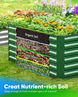 Quictent Galvanized Raised Garden Bed 8x4x2 Ft Tall Metal Planter Box for Vegetables Outdoor Bottomless for Backyard, 2 Tomato Cages Included, 22.04" Deep (Green) Quictent