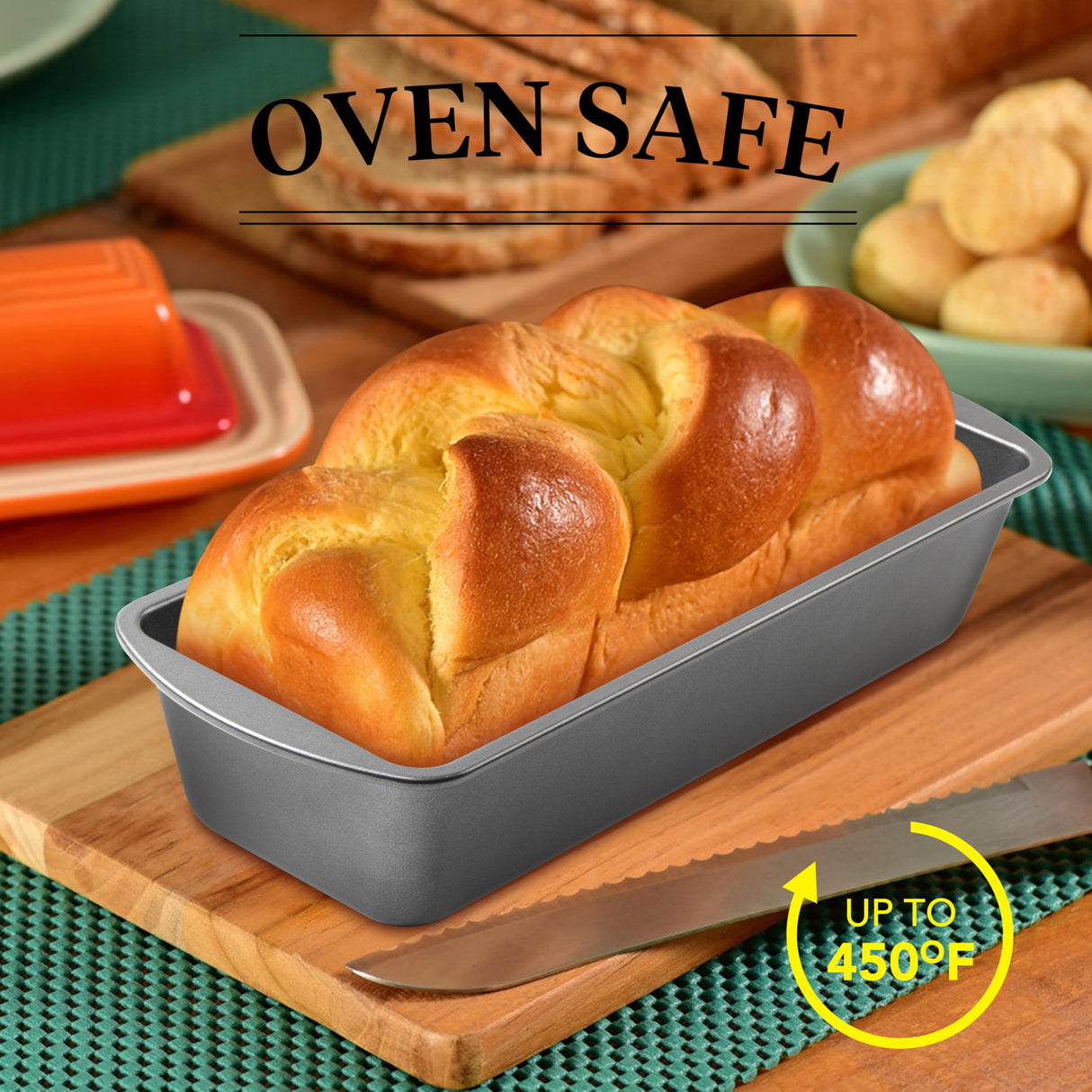 Extra Large Bread Pan, 13" x 5" Long Loaf Pan, Nonstick Baking Pan, Rectangular Loaf Tin, Set of 2 Tiawudi