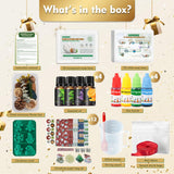 EDSRDRUS Christmas Soap Making Kit for Adults - 2lbs Soap Base, Fragrance Oils, Dyes, 3D Tree Snowflake Gingerbread Santa Snowman Molds and Christmas Packaging Supplies EDSRDRUS