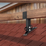 Heavy Duty Roof Riser Brackets Kit, Adjustable Roof Riser Beam Mount Brackets for Roof Pergola Gazebo (Black - Set 3) TPHUC