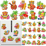 Kingdder 30 Pcs Hawaii Diamond Painting Magnets Kits Tiki Diamond Painting Art Refrigerator with Completed Tools for Summer DIY Craft Project, Party Favor, Fridge Locker Decor Kingdder