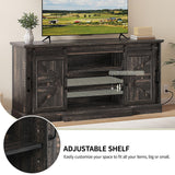 YITAHOME TV Stands with Power Outlets for 70/65 Inch Television, Modern Farmhouse Entertainment Center TV Media Console with Barn Sliding Doors & Adjustable Shelf for Living Room, Dark Rustic Oak YITAHOME