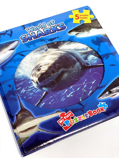 Phidal World of Sharks My First Puzzle Book - Jigsaw Puzzles for kids, 10-page board book, 5 puzzles to enjoy