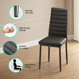 Gizoon 5 Piece Glass Dining Table Set, Kitchen and Chairs for 4, PU Leather Modern Room Sets for Home, Kitchen, Living Room Gizoon