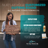 Blue Ridge Mountain Gifts Personalized Wood Cutting Board with Gift Box, Stand, and Oil Included Laser Engraved Anniversary or Wedding Gift Couples Housewarming Present Blue Ridge Mountain Gifts