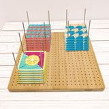 13" Crochet Square Blocking Board for Crocheting with 15 Stainless Steel Rods, Crochet Blocking Board with Pegs, Granny Square Blocking Board Gifts for Mothers, Grandmothers, Knitting Enthusiast Yikaroeli