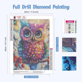 NAIMOER Owl Diamond Painting Kits for Adults, DIY 5D Diamond Painting Animals, Full Drill Bird Diamond Art Kits Perfect for Relaxation and Home Wall Decor 30x40cm NAIMOER