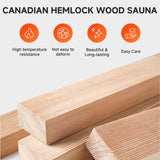 Real Relax Far Infrared Sauna Room 1 Person, Compact Hemlock Wooden Indoor Home Sauna Room with 950W 6pcs Low EMF Heating Plates Real Relax